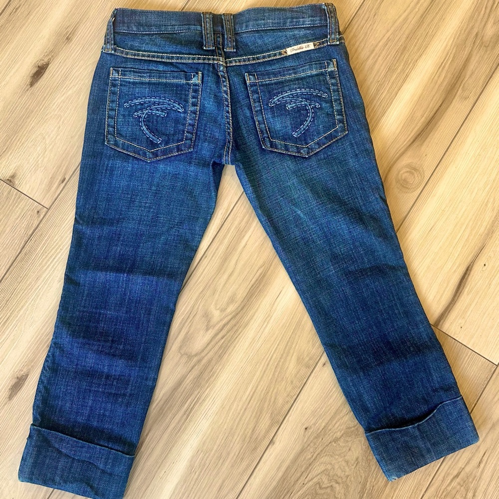 Y2K FRANKIE B ULTRA LOW CAPRI CUFFED JEANS - Picture 4 of 11